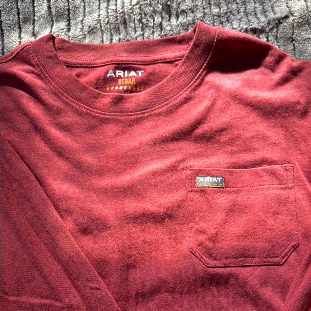 Ariat Red Long Sleeve Tee Soft Cotton Comfort